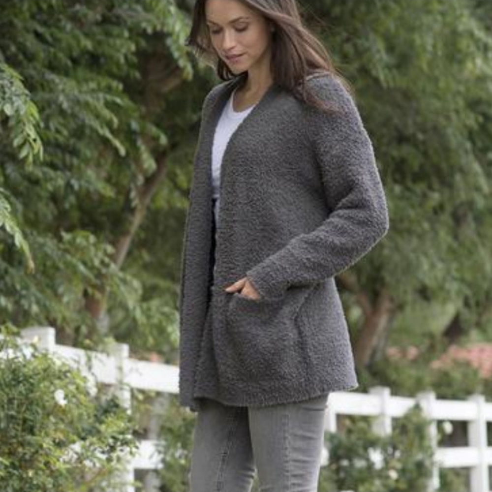 Barefoot Dreams Cozychic Cardigan in Ash NWOT